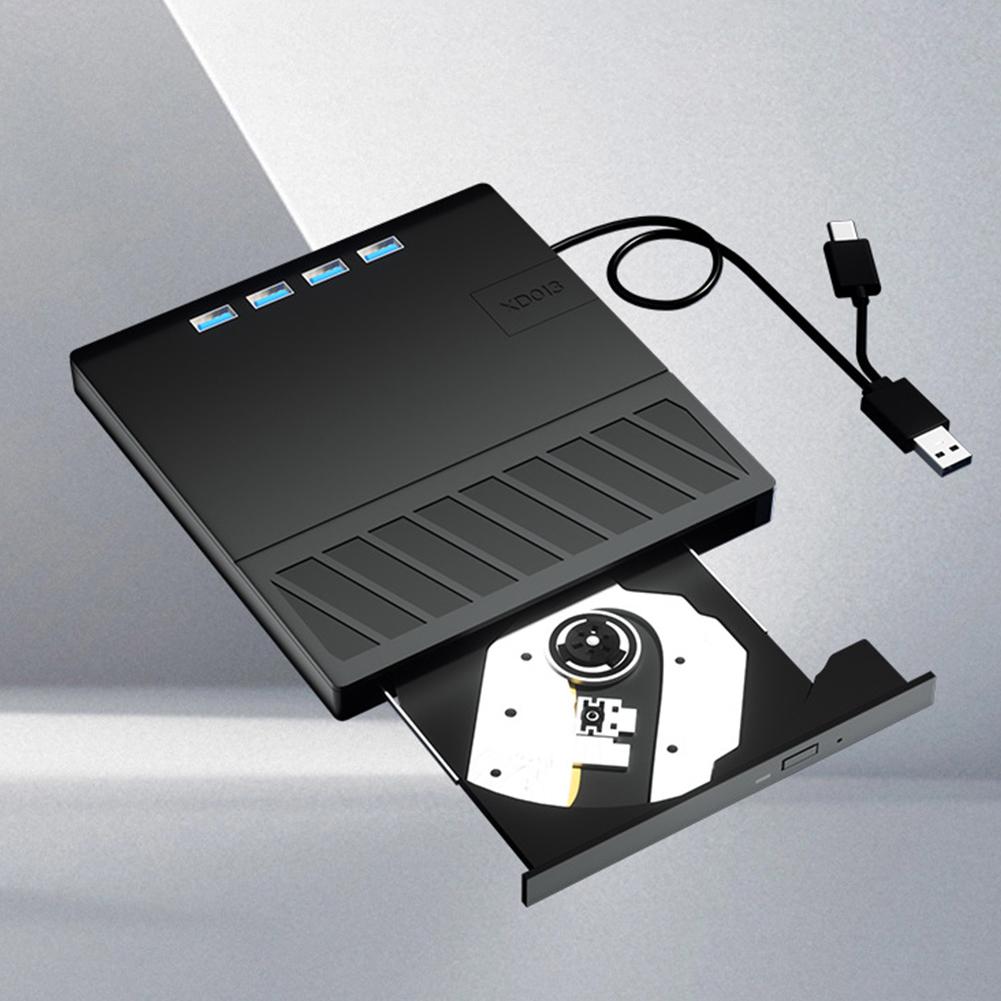 7-in-1 USB 3.0 Type C External CD DVD RW Optical Drive with SD/TF Port Multi-Function Drive External CD DVD Drive for Laptop PC
