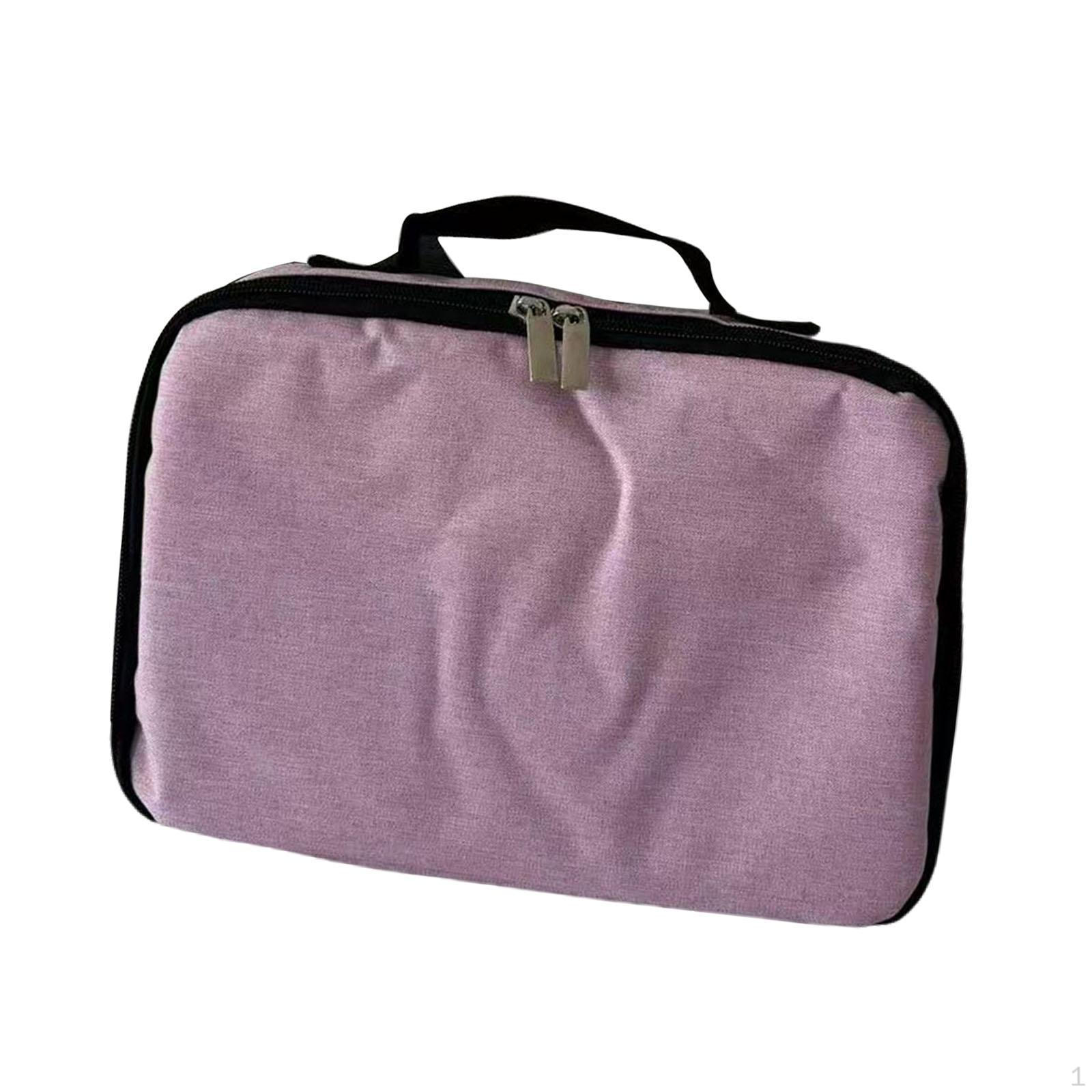 

Органайзер для очков Сумка для хранения очков на молнии Регулируемые отделения Мягкая подкладка розовый