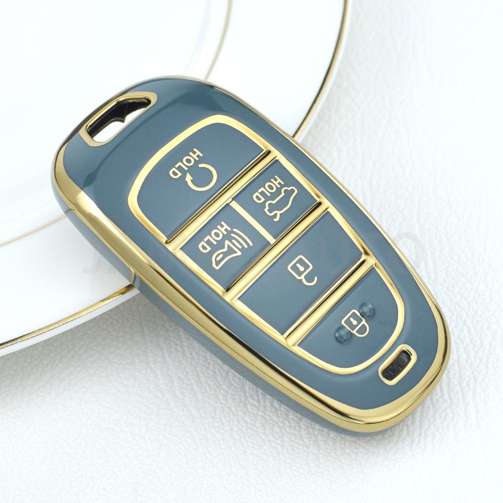5 Buttons TPU Car Key Case For Hyundai Sonata Palisade Tucson Staria Loniq Santa Fe Nexo Key Cover Holder Protector Key Chains