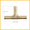 8mm Hose Barb Brass 3 Way Tee Connector Adaptor for Air Water Gas Oil Pipe 5pcs Auto Replacement Parts