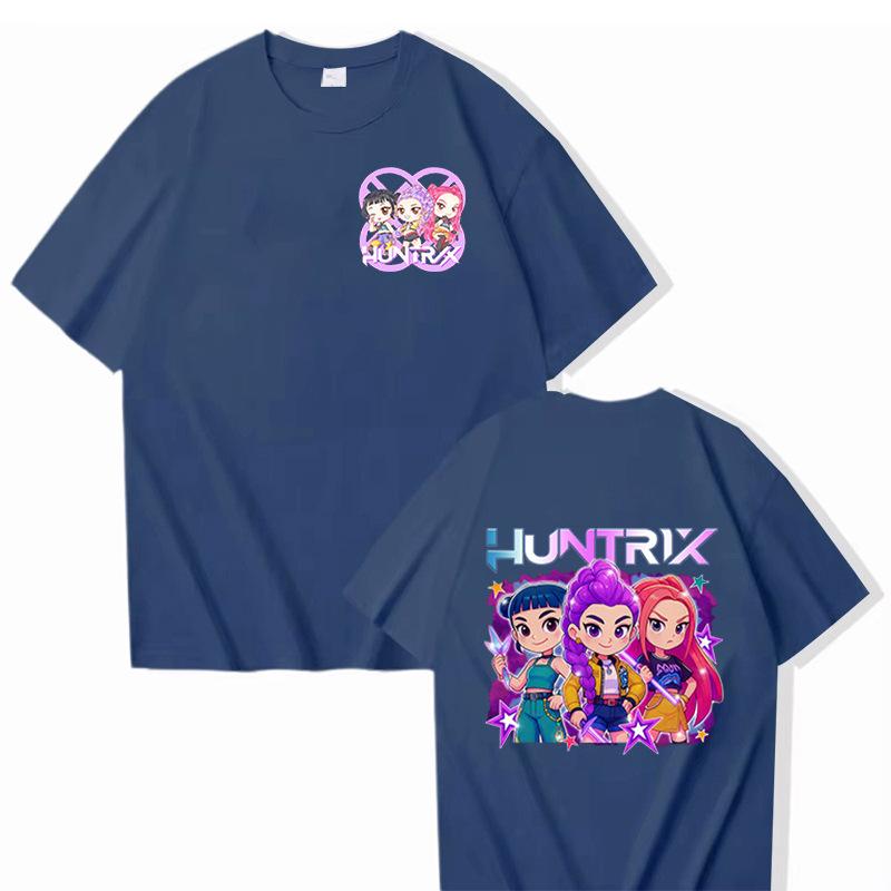 Movie KPop Demon Hunters Rumi Mira Zoey Derpy Tiger Double Sided Print T-shirts Men Women Fashion Casual T Shirt 16 Colors