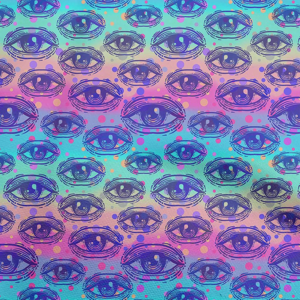 oneOone Cotton Flex Gray Fabric Conversational Eye Dress Material Fabric Print Fabric By The Yard 40 Inch