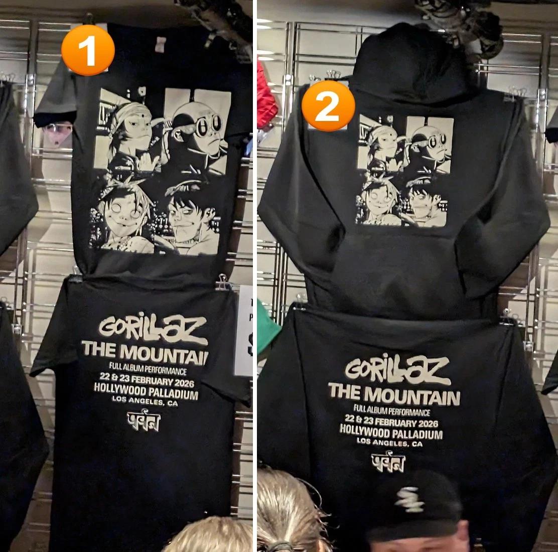 SALE! Gorillaz Band The Mountain Tour 2026 Merch Feb 22 23 LA Reprint T-shirt 2XL