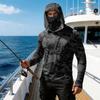 Men's Casual Camouflage Print Hooded Long Sleeve Sun Protection Shirt Lightweight Breathable Outdoor Sports Top with Zipper Pocket