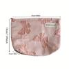 1pcs Large Capacity Canvas Bow Makeup Bag, 3d Printed Handbag, Student Pencil Case Storage Bag, High-End And Fashionable Style