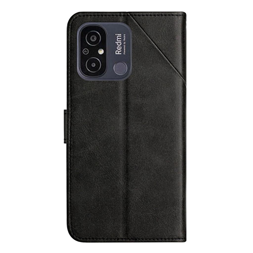 Xiaomi Redmi 12C 4G Line Handyhülle mit Aufdruck, einfarbig, aus PU-Leder, Klapphülle mit Ständer