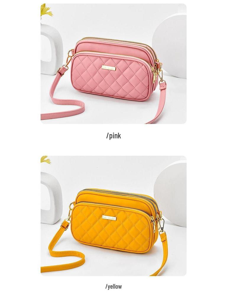 Amai Gu Women's Soft Leather Three-Layer Crossbody Bag - 2023 Spring/Summer Versatile Design