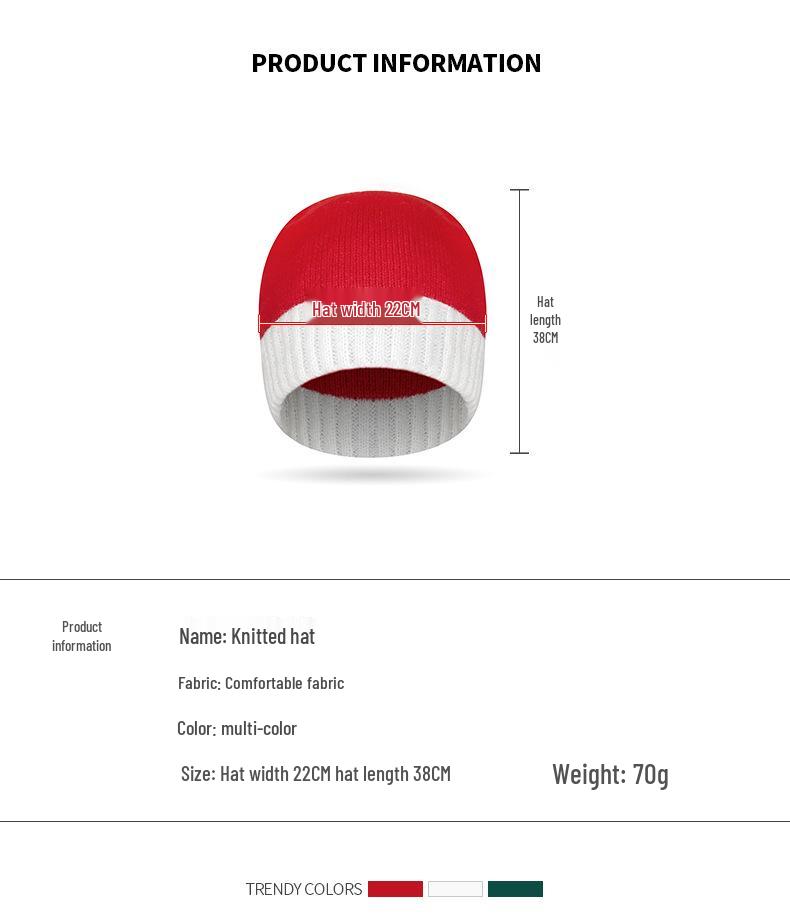 Unisex Festive Pompom Knitted Santa Hat - European & American Style