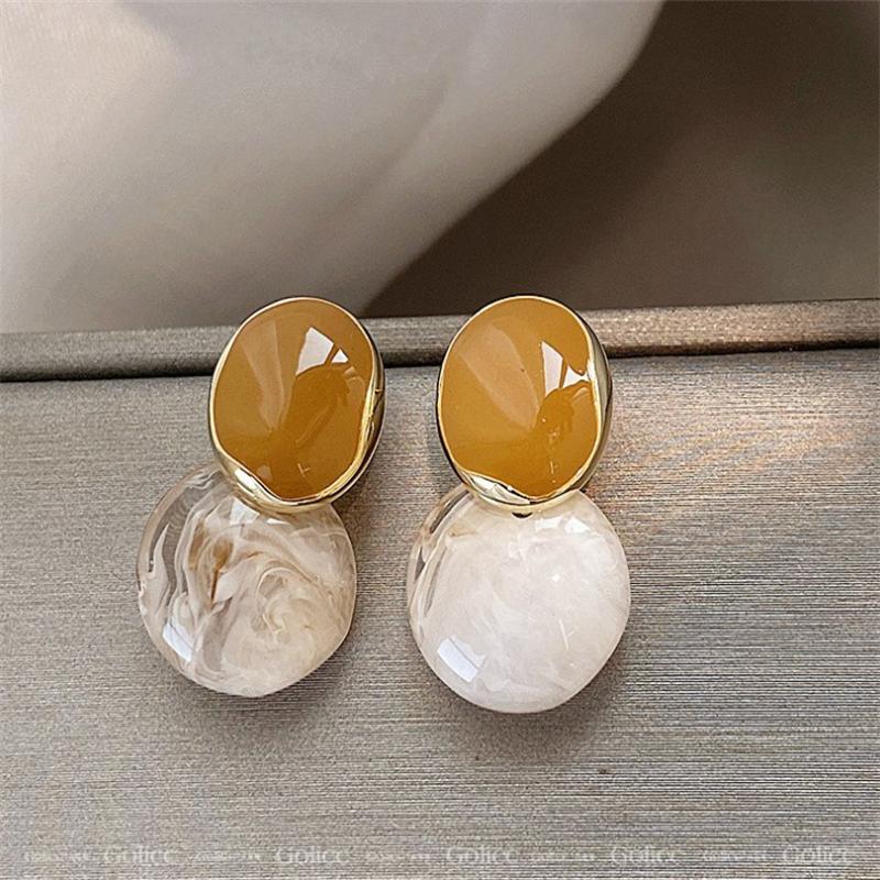 

Элегантные модные корейские нерегулярные эмалевые висячие серьги для женщин и девушек, подарочные ювелирные изделия оптом