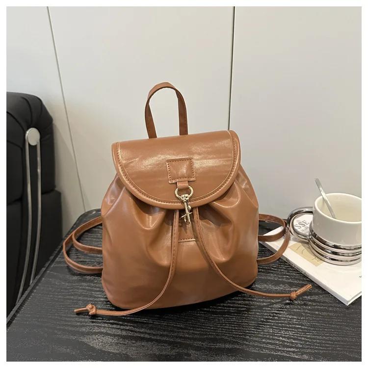 Fashiable and Versatile Backpack for Women, New Travel Bag, High-end Leather Casual Commuting Backpacks