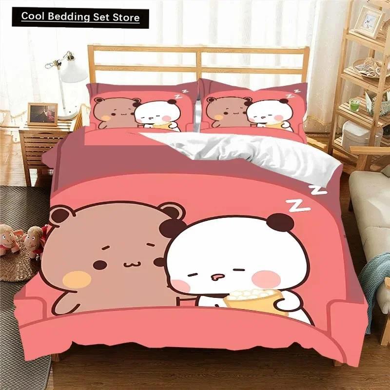 Kawaii Bubu and Dudu 3D Printing Anime Bedding Set Duvet Cover Comforter Bed Single Twin Full King Queen Size Bedding Set Kids