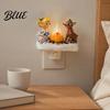 Niedliches Harz Weihnachtsgeschenk Nachtlicht Weihnachtsmann Oma Lagerfeuer LED Lampe Raumakzente für Schlafzimmer Stecker-in Festliche Ambientbeleuchtung Zuhause