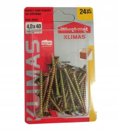 Hardened Wood Screws 4x40mm 24pcs PZ2 Gold