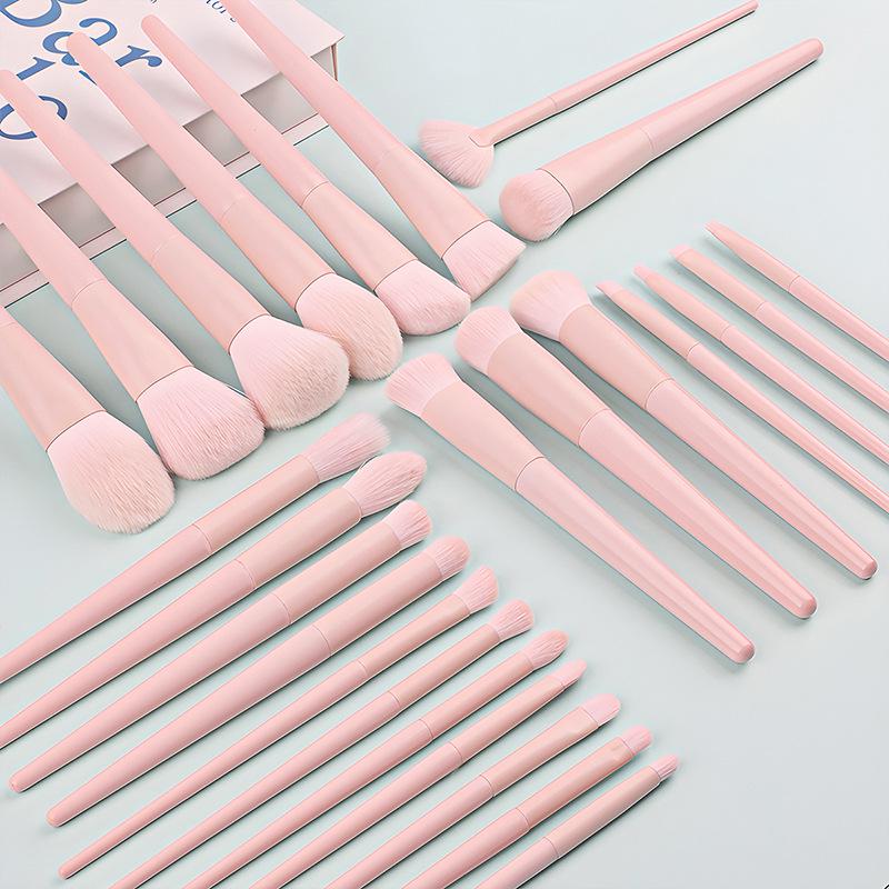 26-Piece Professional Pink Makeup Brush Set: Powder, Eyeshadow & Detail Brushes