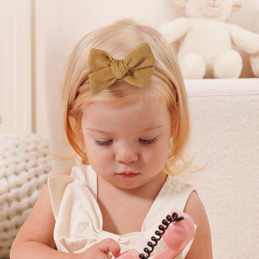 10Pcs Baby Girls Lace Flower Headband Set Handmade Leather Bowknot Elastic Nylon Velvet Hair Accessories for borns Toddler