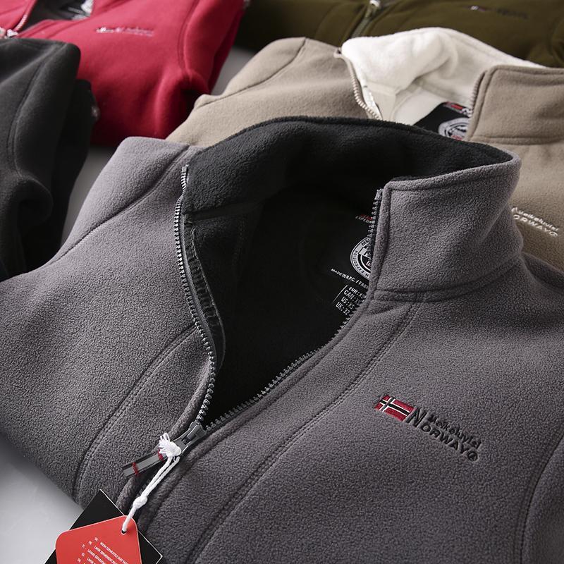 Herren Norwegen Plüsch Doppelseitige Fleecejacke: Warme, lässige, locker sitzende Überbekleidung in Übergröße für Herbst/Winter