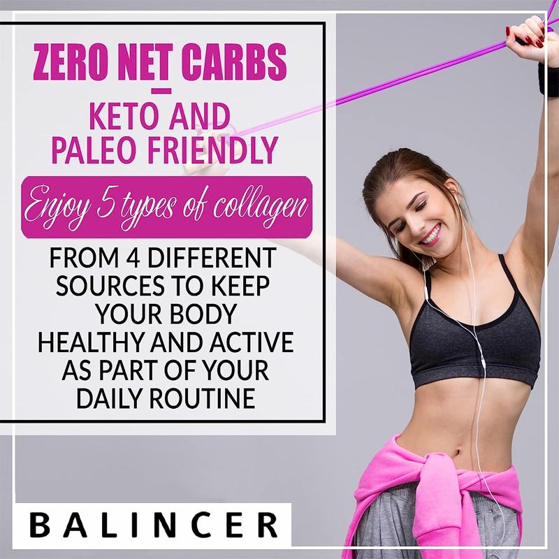 BALINCER Collagen Multi Complex Supplement, 5 Types (I II III V X), 1000mg Complex, 120 Caps