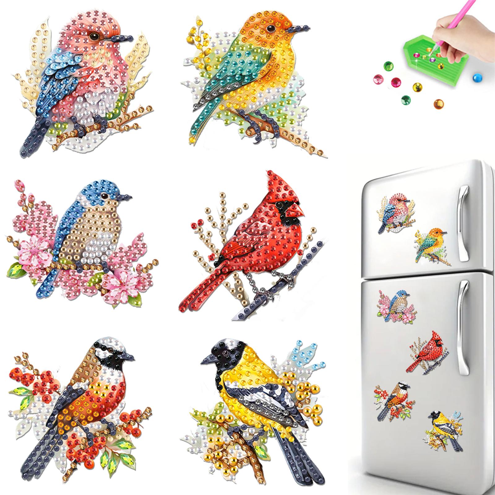 

6Pcs DIY Diamond Painting Fridge Magnets Diamond Painting Magnets Kit Crystal Sparkling Diamond Magnets Set for Home Decoration