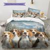 Beagle Pattern Bedding Home Decoration Birthday Gift (1 * Duvet Cover + 2 * Pillowcase, Without Core)
