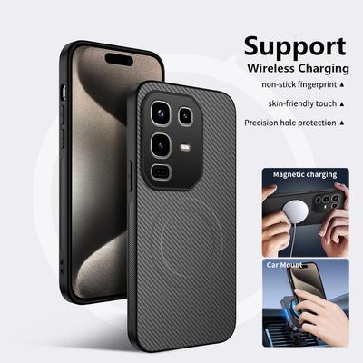 Carbon Fiber Pattern PU Silicone Phone Case For Samsung Galaxy Note 20 Ultra Magnetic Wireless Charging Soft Back Cover Cases