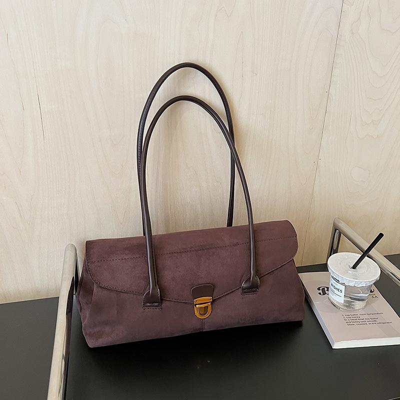 Vintage college style tote bag simple shoulder armpit bag ins premium sense niche locomotive bag