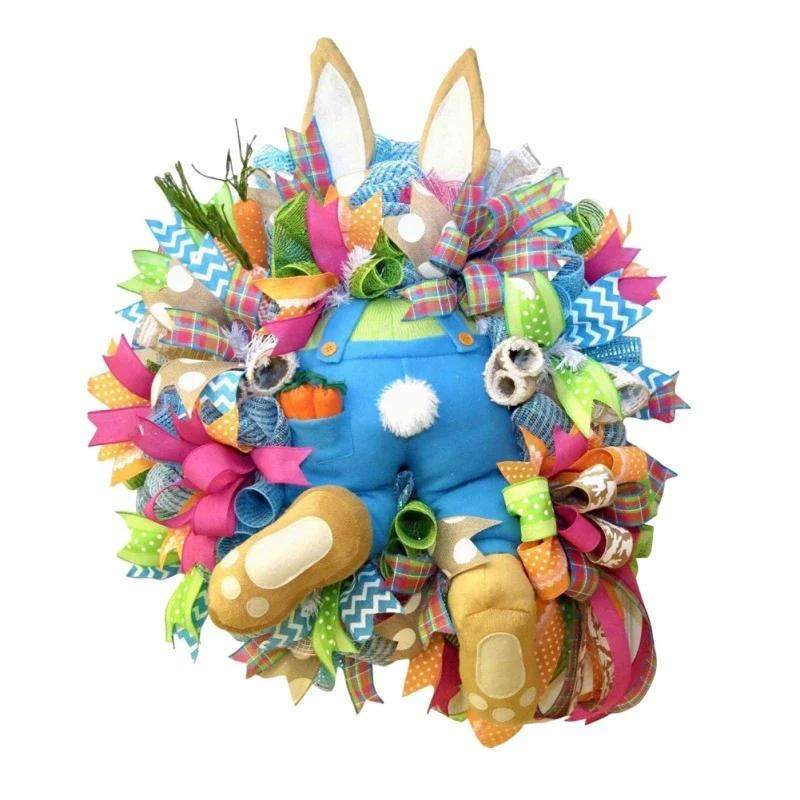 Easter Decorations Craft Supplies Easter Rabbit Wreath With Ears Rabbit Shape Garlandwall Decor Home Decoration Props