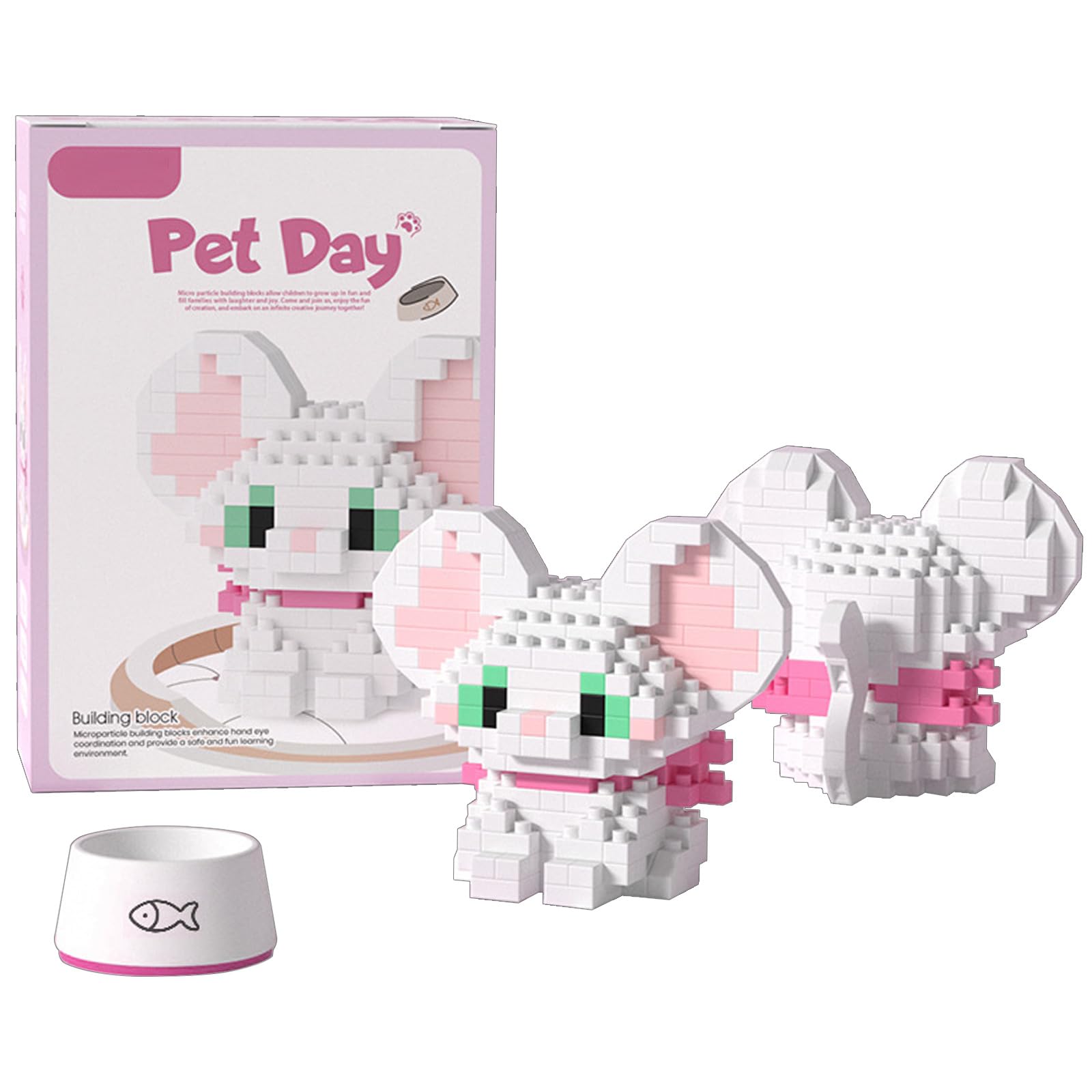 

YAMOXLS Blocks Small Toon Cute Cat Dog Assembly Cute Handmade DIY Gift for Children Adults with Instructions Decoration Devon (K220 Rex)