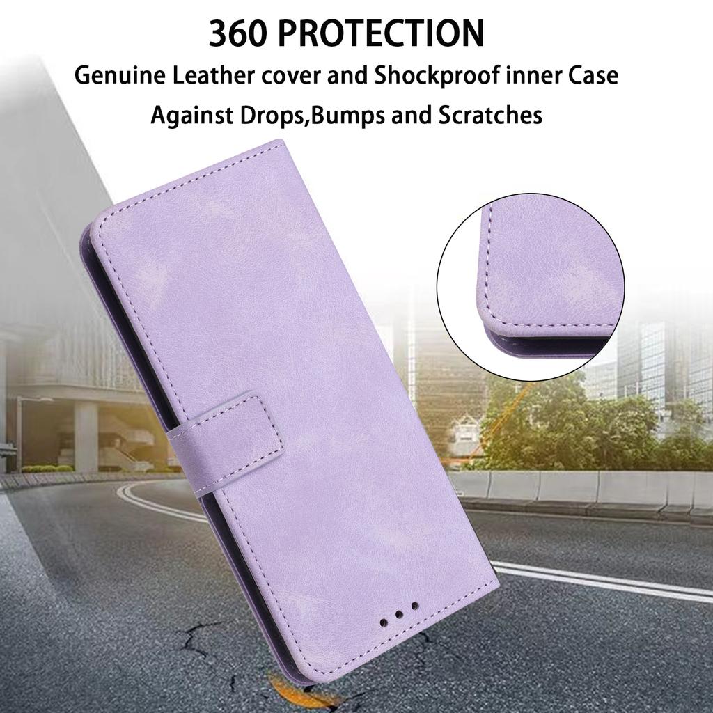 For Samsung Galaxy S25+/S24+ Mobile Phone Cover Skin-Touch PU Leather Anti-Scratch Stand Phone Case