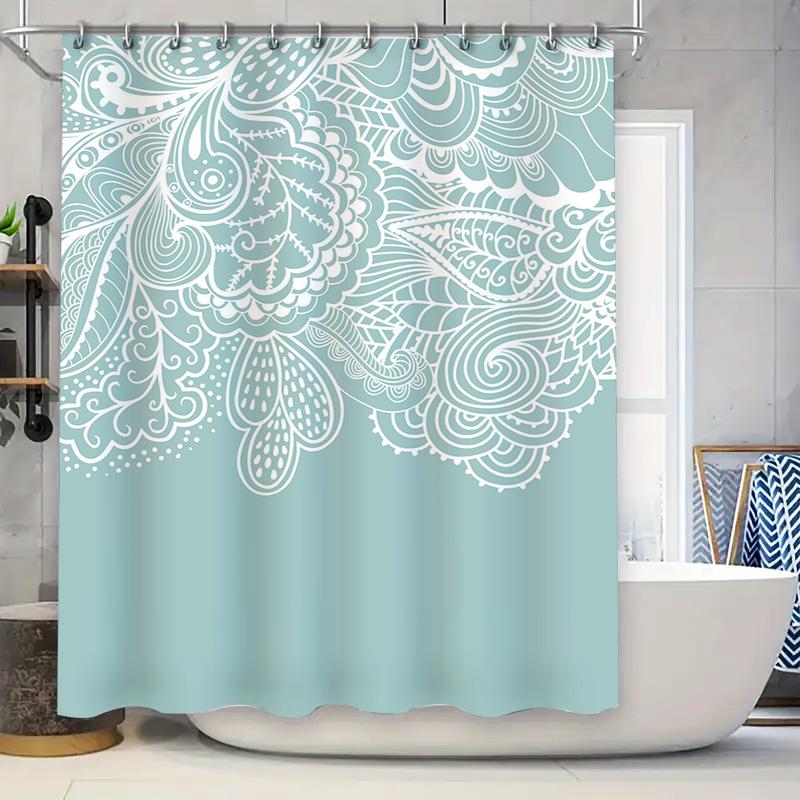 

Watercolor Lemon Bath Shower Curtain Fresh Citrus Fruit Greenery Decoration Home Decor Bathroom Curtains In White With Blue Acce W60H190(CM)-1 Pcs