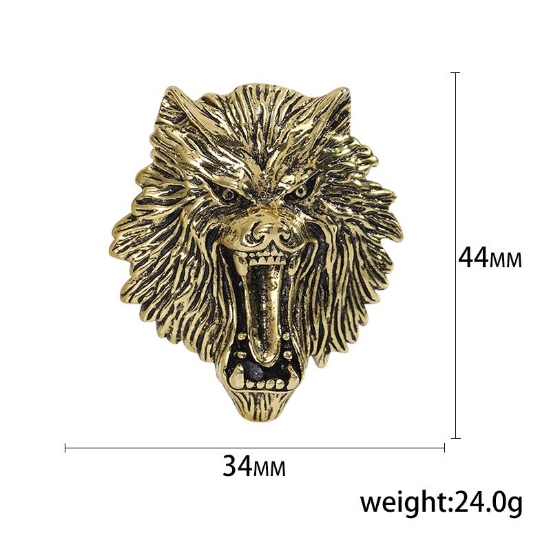 Rhinestone Tiger Head Brooches for Women Unisex Pearl Bear Pins Wolf Lapel Pins Banquet Party Backpack Gifts Jewelry Accessories