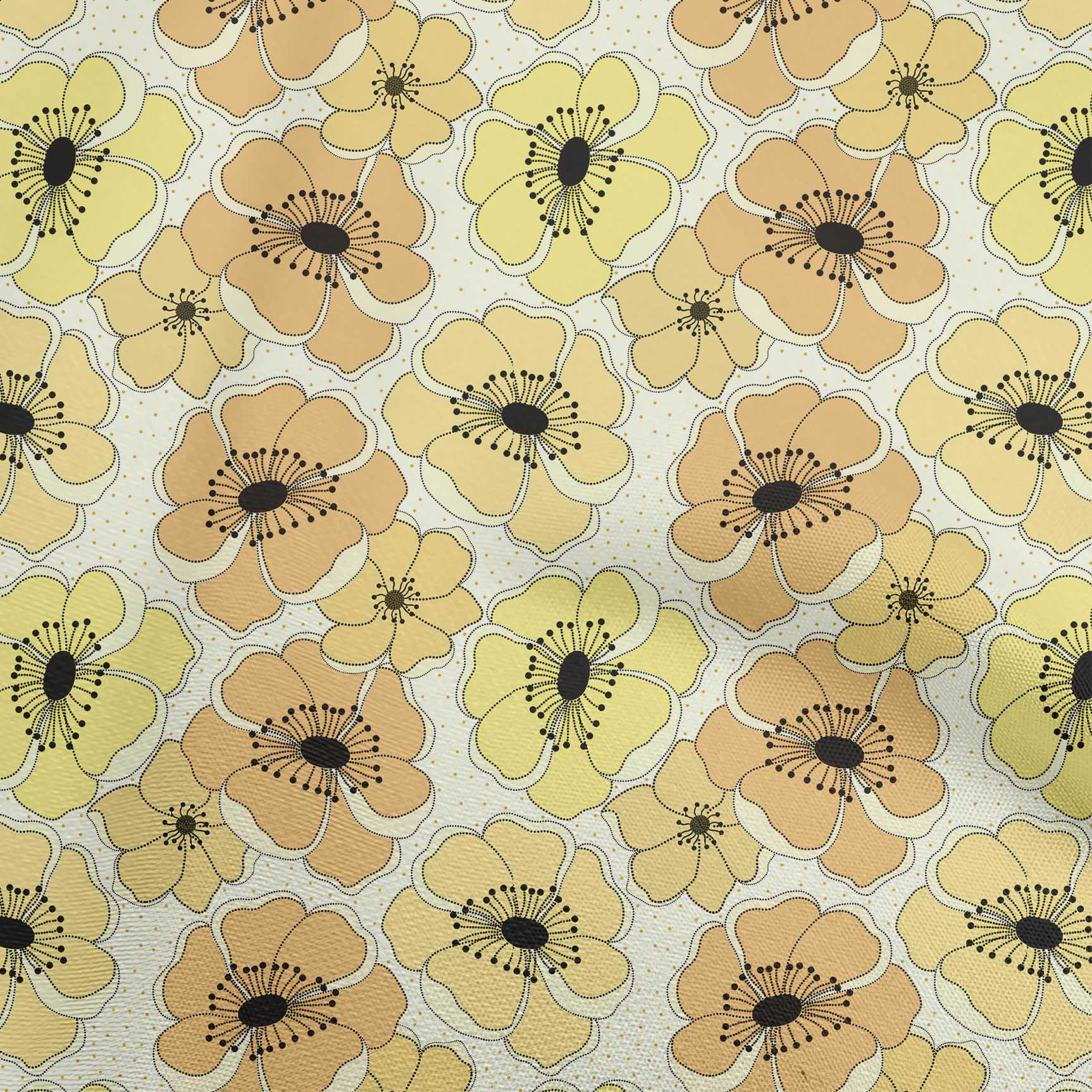 

oneOone Cotton Flex Lime Green Тканина з квітковим принтом у крапку Тканина з принтом у дворі 40 дюймів 42 Inch Wide - Viscose Chiffon жовтий