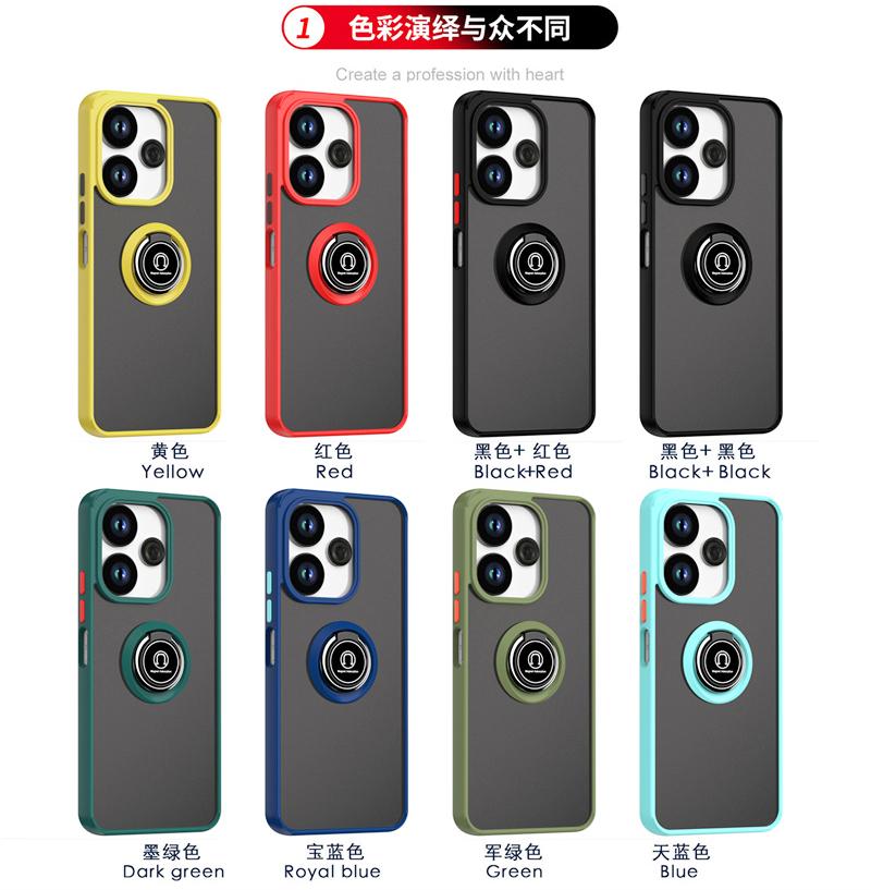 Hard PC Shockproof Funda For Xiaomi Redmi 13C 13 4G 5G Case Ring Kickstand Car Magnetic Phone Cover for Redmi13 13 C Armor Matte