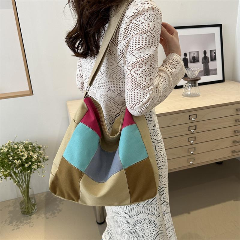 Stylish Large Capacity Canvas Tote Bag For Women Ideal For Summer Casual Outings And Commuting