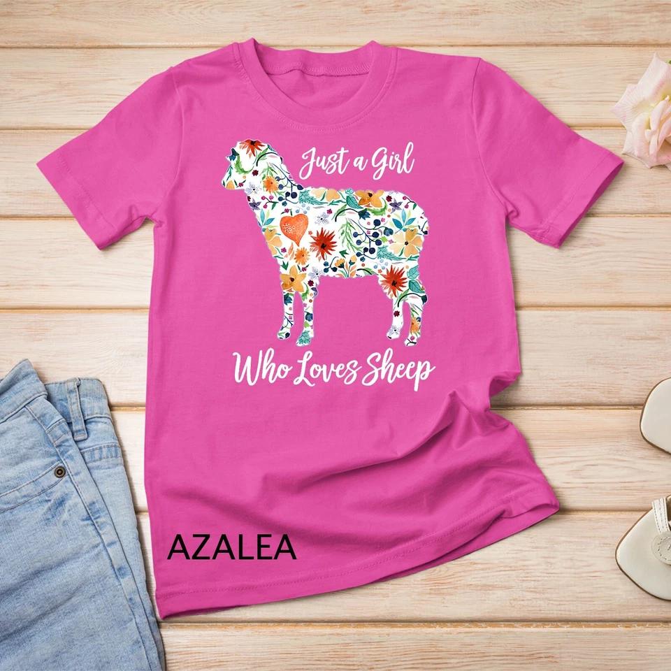 JUST A GIRL WHO LOVES SHEEP cute funny design for women gift Unisex T-shirt 2 XL