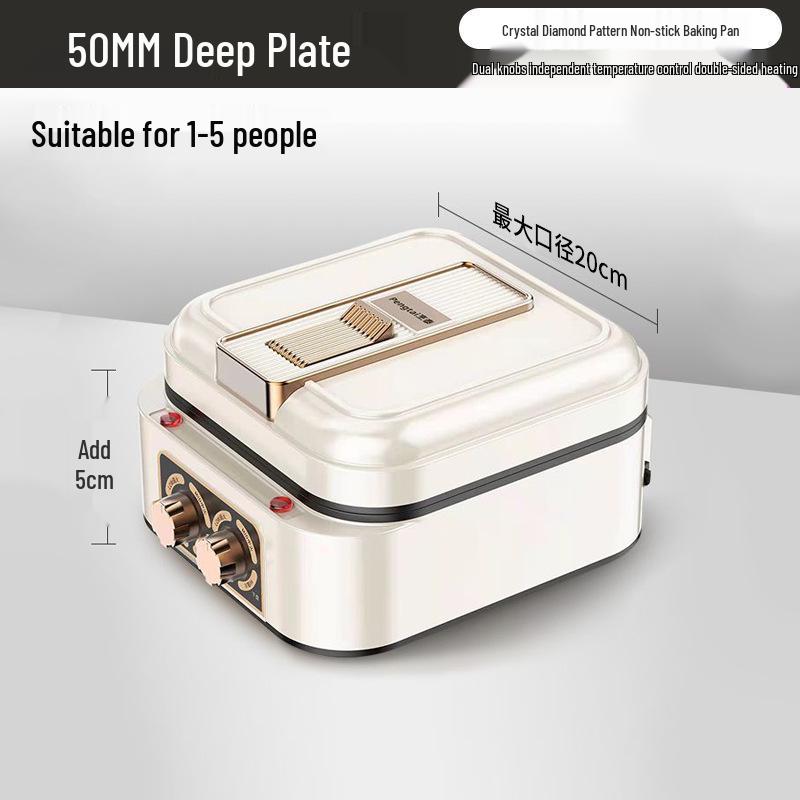 

Multi-Functional Electric Crepe & Pancake Maker with Double-Sided Heating and Deepened Pan