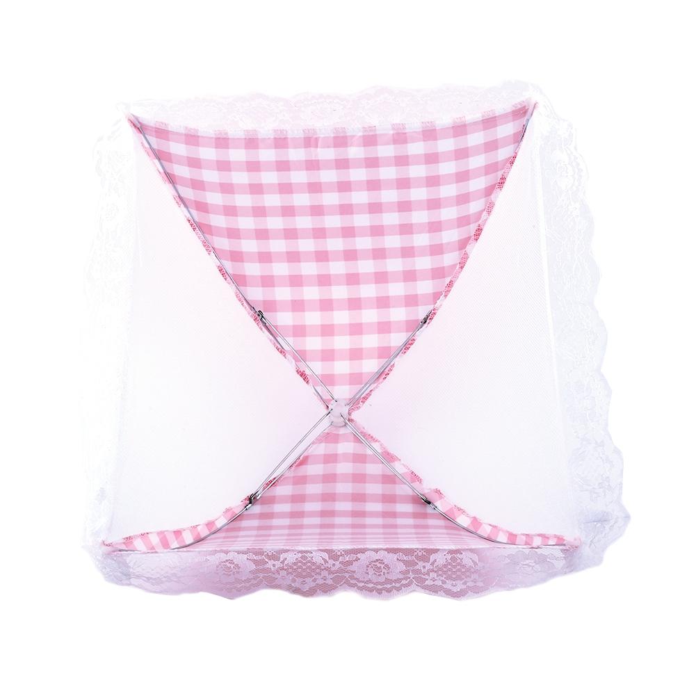 Collapsible Food Umbrella Cover   Up Dome Mesh Fly Wasp Insect Net BBQ Kitchen Pink