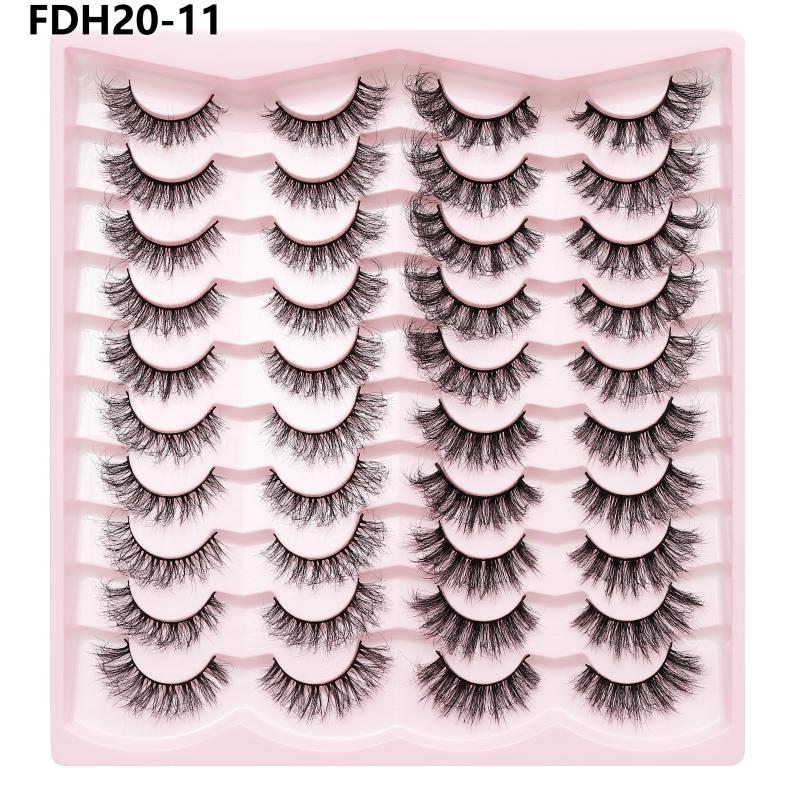 20 Pairs Faux Mink Lashes 3D Fluffy Natural Lashes Makeup False Eyelashes Russian Strip Lashes Eyelash Extension