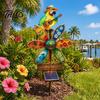 Accents de Jardin Style Tropical Résine Solaire Perroquet Lampe Piquet de Sol, Piquet Extérieur Imperméable Lumières Automatiques Crépuscule à l'Aube Décor de Jardin pour Patio Pelouse