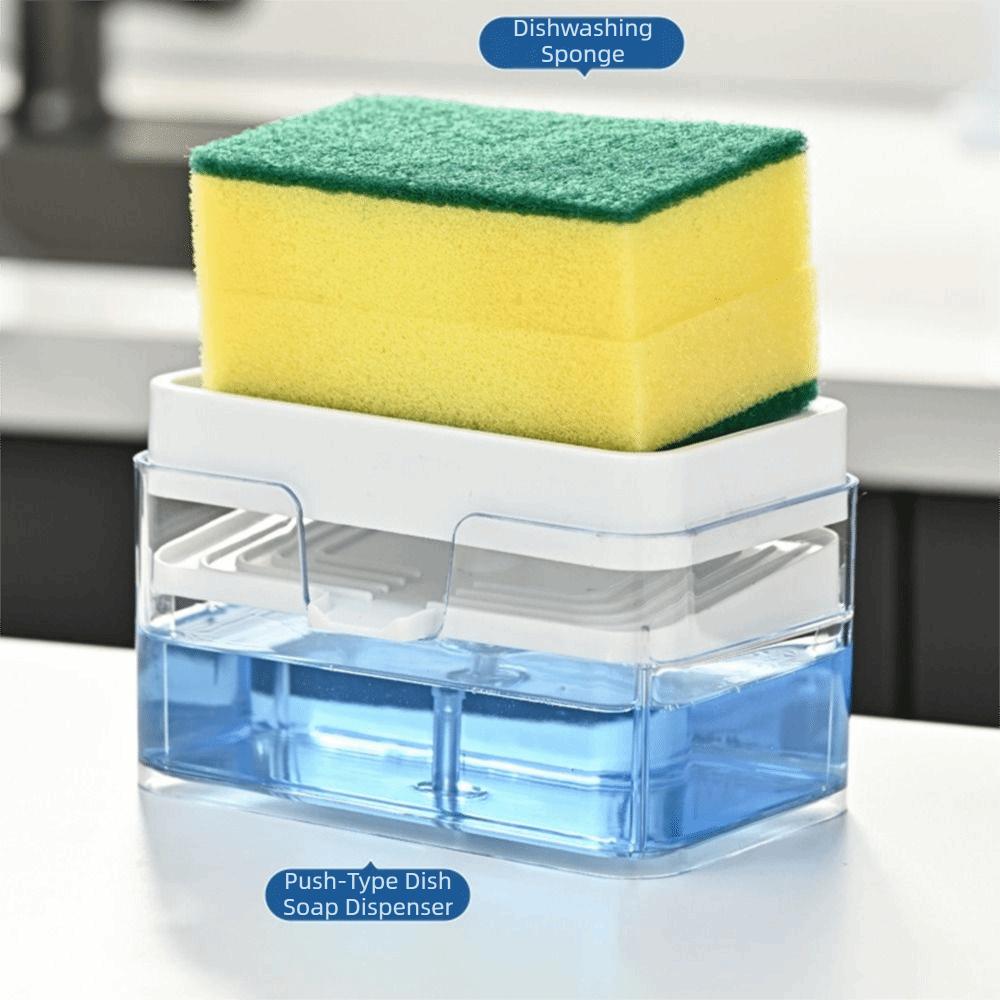 Multi-functional Press Dishwashing Soap Box Sponge Holder Kitchen Sink Organizer Rack  Kitchen Sink