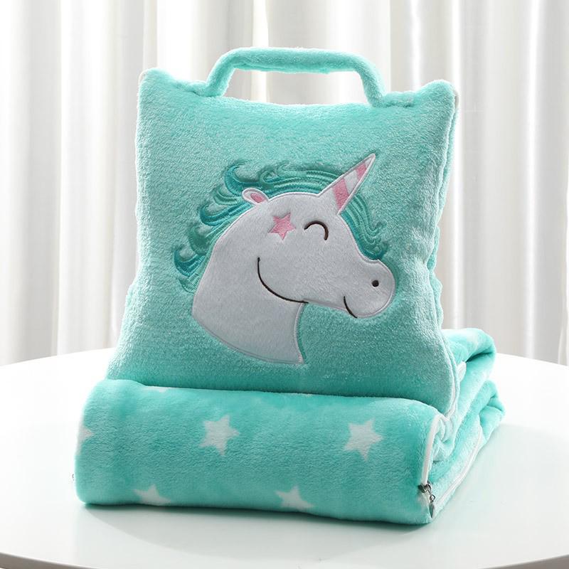 Versatile 4-Season Foldable Pillow Blanket for Sofa, Office, and Car