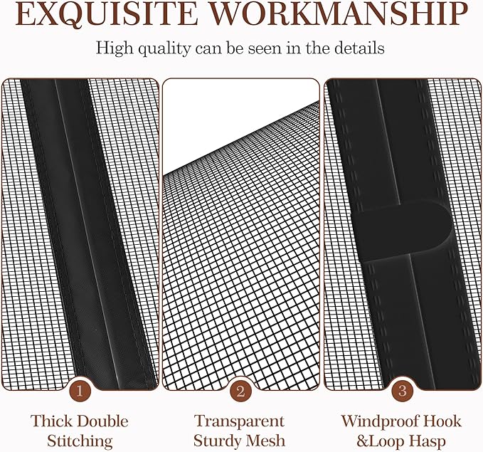 Magnetic Screen Door Thicker Mesh,Reversible Wide Left Right Side Opening Fits Door Heavy Duty Mesh French Bug Door Screen Closure for Sliding Patio