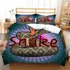 Snake Print 3D Printed Bedding Set, Reptile Down Duvet Cover, Pillowcase 2/3 Pieces, Mollusk Quilt Cover AU/DE/EU/ES Full Size Bed Cover