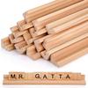 TOYANDONA Wooden Domino Trays, Set of 4 Mexican Train Domino Trays Racks Wooden Domino Tile Holders for Classic Board Games Dominoes Accessories