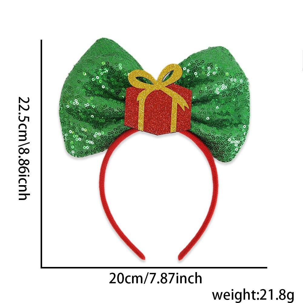 Christmas Headband Sequins Bow Tie Hair Band Holiday Hair Accessories Xmas Gift Dress Up Headwear New Year Party Supplies