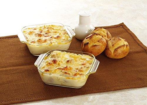 iwaki Toaster Oven Plates, Half, Set of 2, Microwave and Oven Safe, Heat-Resistant Glass