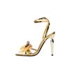 Women's 3D Floral Ankle Strap Stiletto Sandals - Fashion Party High Heels