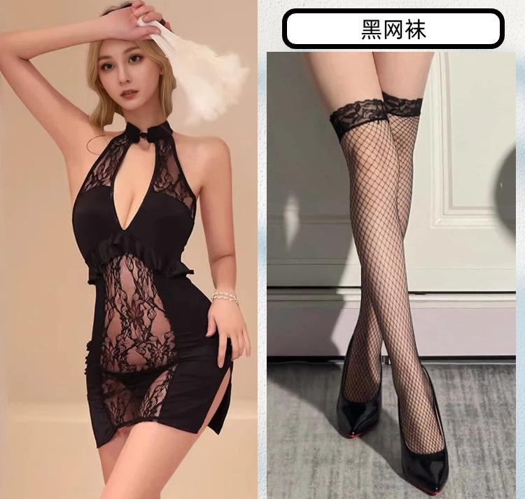 Erotic Underwear Women's Lace Sexy Cheongsam Uniform Seduction Milk See-through Clothing Passion Clothes Pure Passion Style