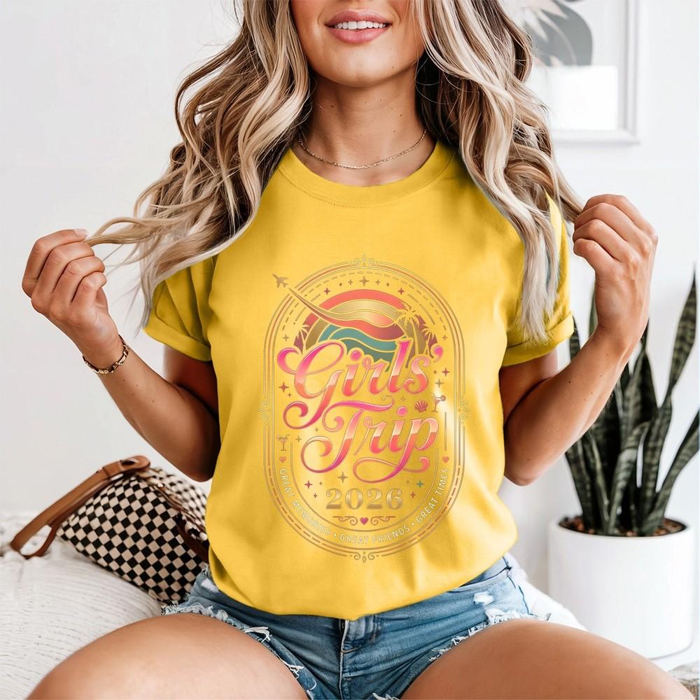 Girls Trip 2026 Unisexs T Shirts Great Memories Great Times Graphic Printed