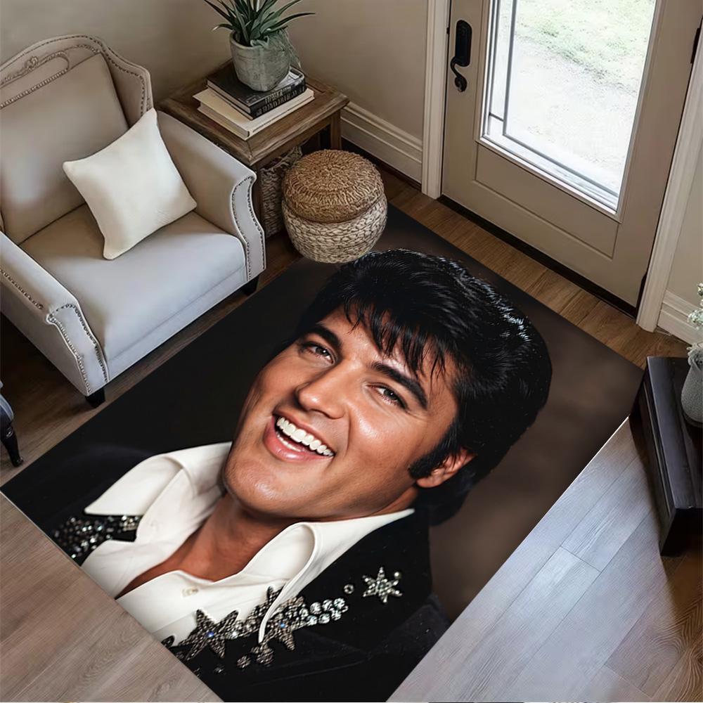 Elvis Presley's Iconic Smile Carpet Perfect for Bedrooms Decorate room Dormitory Playrooms Anti-slip Rug Office home decor Wedding Party Gift