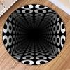 Round Carpet Mat New 3D Visual Illusion Spiral Rug Floor Mats for Bedroom Living Room Decoration Creative Rugs The Black Trap